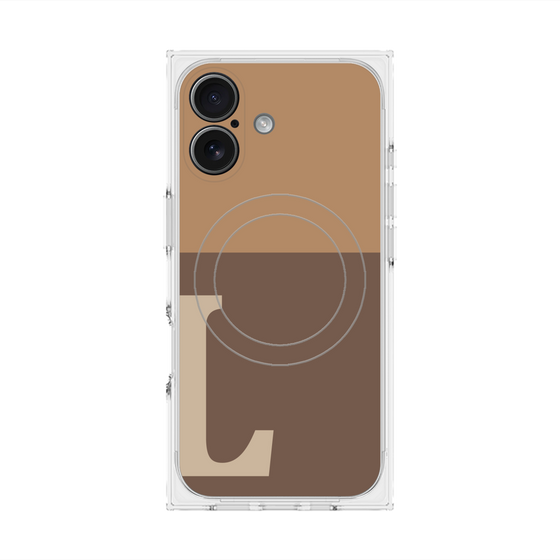 プレミアムスクエアケース with MagSafe［ オリジナル - initial two tone - L brown ］