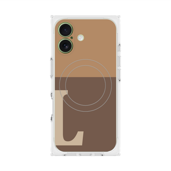 プレミアムスクエアケース with MagSafe［ オリジナル - initial two tone - L brown ］