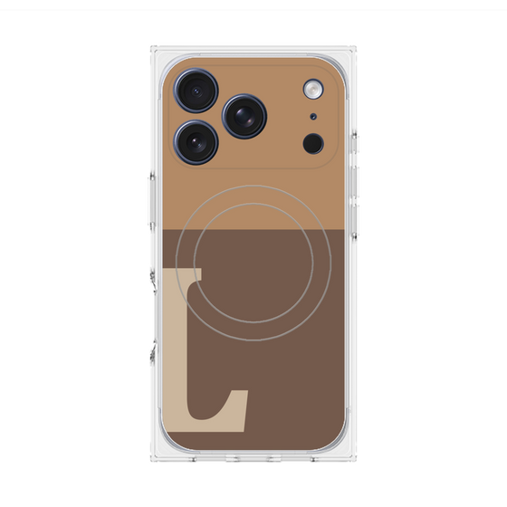 プレミアムスクエアケース with MagSafe［ オリジナル - initial two tone - L brown ］