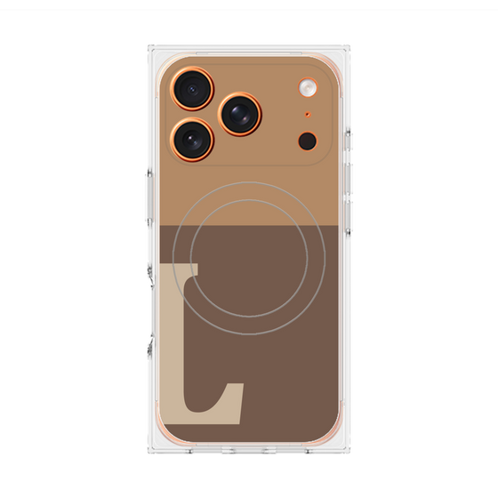 プレミアムスクエアケース with MagSafe［ オリジナル - initial two tone - L brown ］