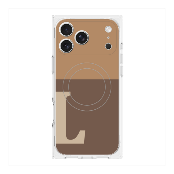 プレミアムスクエアケース with MagSafe［ オリジナル - initial two tone - L brown ］