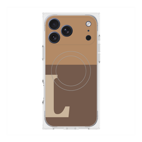 プレミアムスクエアケース with MagSafe［ オリジナル - initial two tone - L brown ］