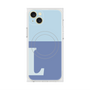 プレミアムスクエアケース with MagSafe［ オリジナル - initial two tone - L blue ］
