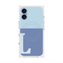 プレミアムスクエアケース with MagSafe［ オリジナル - initial two tone - L blue ］