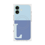 プレミアムスクエアケース with MagSafe［ オリジナル - initial two tone - L blue ］
