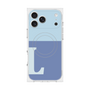 プレミアムスクエアケース with MagSafe［ オリジナル - initial two tone - L blue ］