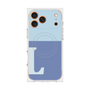 プレミアムスクエアケース with MagSafe［ オリジナル - initial two tone - L blue ］