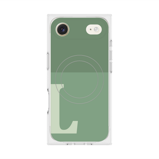 プレミアムスクエアケース with MagSafe［ オリジナル - initial two tone - L green ］