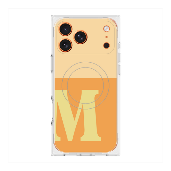 プレミアムスクエアケース with MagSafe［ オリジナル - initial two tone - M orange ］