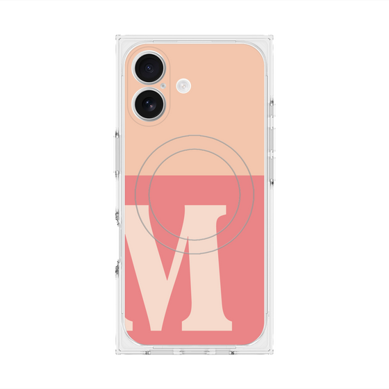 プレミアムスクエアケース with MagSafe［ オリジナル - initial two tone - M pink ］