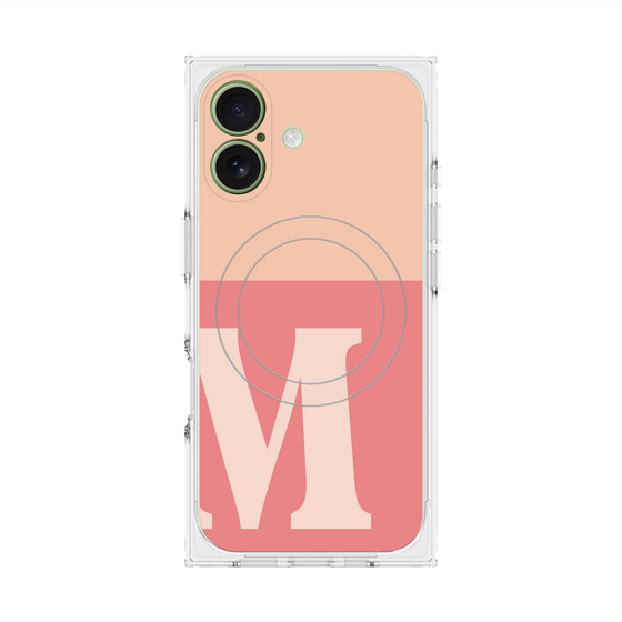 プレミアムスクエアケース with MagSafe［ オリジナル - initial two tone - M pink ］