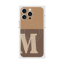 プレミアムスクエアケース with MagSafe［ オリジナル - initial two tone - M brown ］