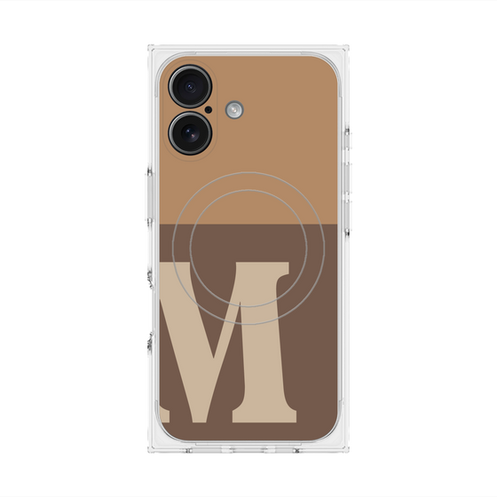 プレミアムスクエアケース with MagSafe［ オリジナル - initial two tone - M brown ］