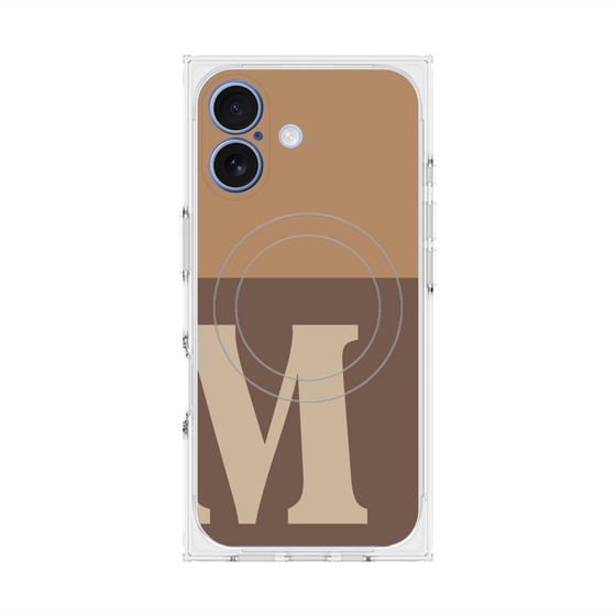 プレミアムスクエアケース with MagSafe［ オリジナル - initial two tone - M brown ］