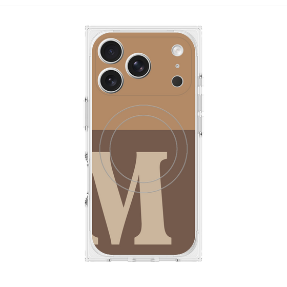 プレミアムスクエアケース with MagSafe［ オリジナル - initial two tone - M brown ］