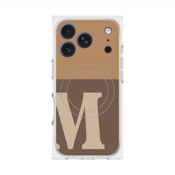 プレミアムスクエアケース with MagSafe［ オリジナル - initial two tone - M brown ］