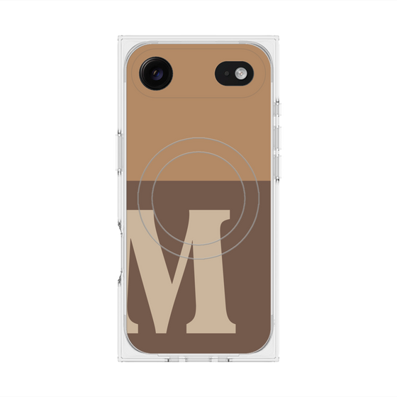 プレミアムスクエアケース with MagSafe［ オリジナル - initial two tone - M brown ］