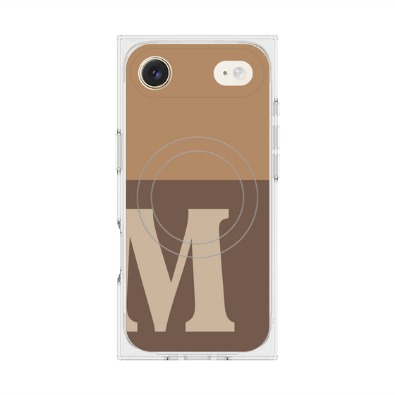 プレミアムスクエアケース with MagSafe［ オリジナル - initial two tone - M brown ］