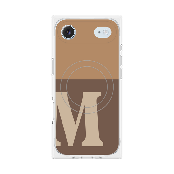 プレミアムスクエアケース with MagSafe［ オリジナル - initial two tone - M brown ］