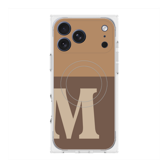 プレミアムスクエアケース with MagSafe［ オリジナル - initial two tone - M brown ］