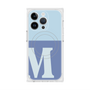 プレミアムスクエアケース with MagSafe［ オリジナル - initial two tone - M blue ］