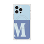 プレミアムスクエアケース with MagSafe［ オリジナル - initial two tone - M blue ］