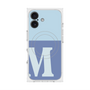 プレミアムスクエアケース with MagSafe［ オリジナル - initial two tone - M blue ］