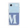 プレミアムスクエアケース with MagSafe［ オリジナル - initial two tone - M blue ］