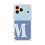 プレミアムスクエアケース with MagSafe［ オリジナル - initial two tone - M blue ］