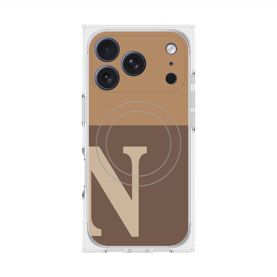 プレミアムスクエアケース with MagSafe［ オリジナル - initial two tone - N brown ］