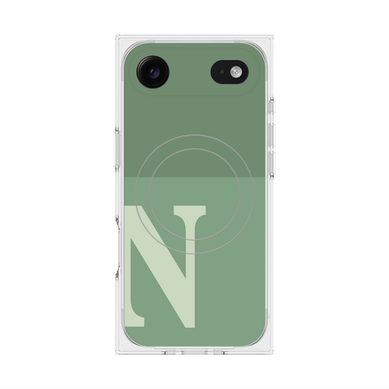 プレミアムスクエアケース with MagSafe［ オリジナル - initial two tone - N green ］