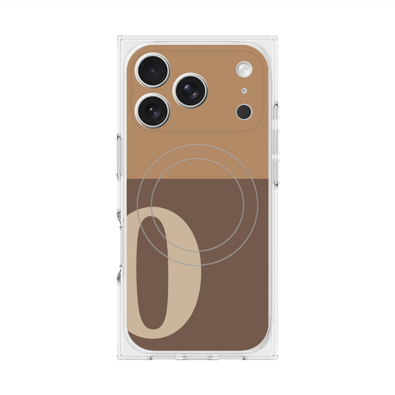 プレミアムスクエアケース with MagSafe［ オリジナル - initial two tone - O brown ］