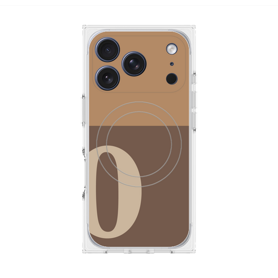 プレミアムスクエアケース with MagSafe［ オリジナル - initial two tone - O brown ］