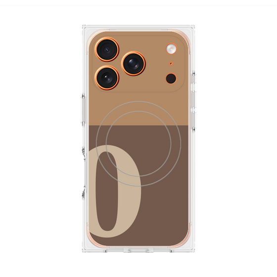 プレミアムスクエアケース with MagSafe［ オリジナル - initial two tone - O brown ］
