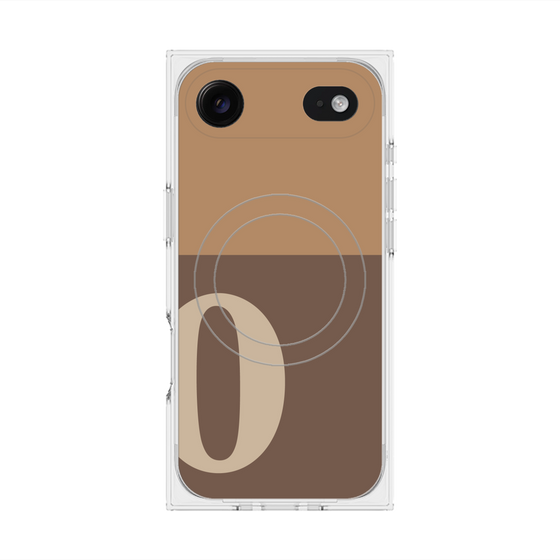 プレミアムスクエアケース with MagSafe［ オリジナル - initial two tone - O brown ］