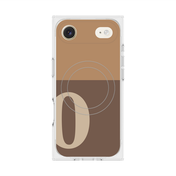 プレミアムスクエアケース with MagSafe［ オリジナル - initial two tone - O brown ］
