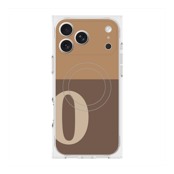 プレミアムスクエアケース with MagSafe［ オリジナル - initial two tone - O brown ］