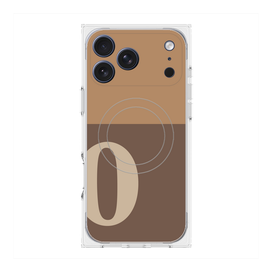 プレミアムスクエアケース with MagSafe［ オリジナル - initial two tone - O brown ］