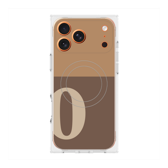 プレミアムスクエアケース with MagSafe［ オリジナル - initial two tone - O brown ］