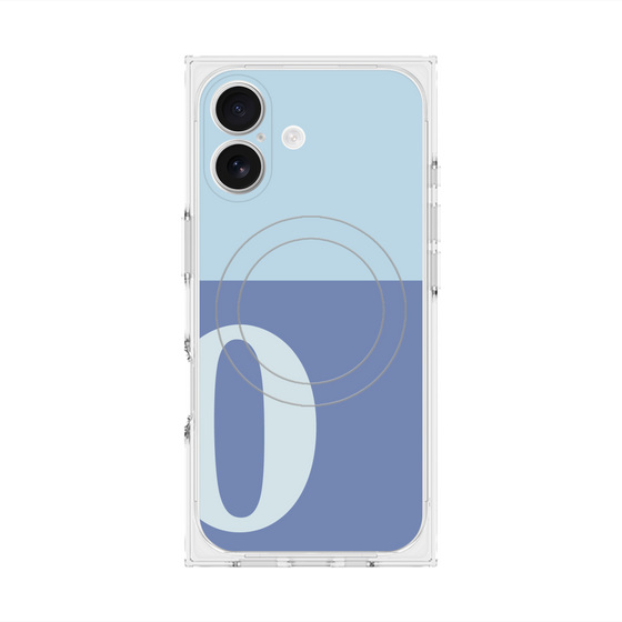 プレミアムスクエアケース with MagSafe［ オリジナル - initial two tone - O blue ］