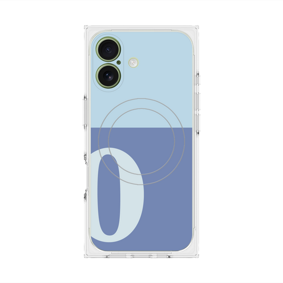 プレミアムスクエアケース with MagSafe［ オリジナル - initial two tone - O blue ］