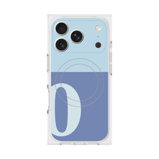 プレミアムスクエアケース with MagSafe［ オリジナル - initial two tone - O blue ］