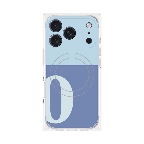 プレミアムスクエアケース with MagSafe［ オリジナル - initial two tone - O blue ］