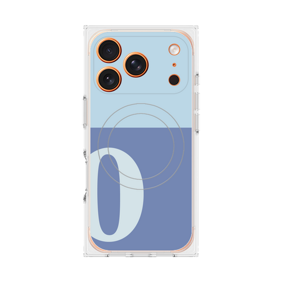 プレミアムスクエアケース with MagSafe［ オリジナル - initial two tone - O blue ］