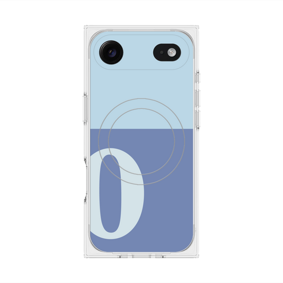 プレミアムスクエアケース with MagSafe［ オリジナル - initial two tone - O blue ］