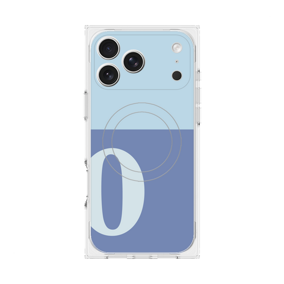 プレミアムスクエアケース with MagSafe［ オリジナル - initial two tone - O blue ］