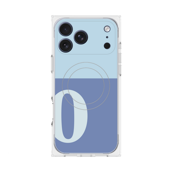 プレミアムスクエアケース with MagSafe［ オリジナル - initial two tone - O blue ］