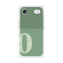 プレミアムスクエアケース with MagSafe［ オリジナル - initial two tone - O green ］
