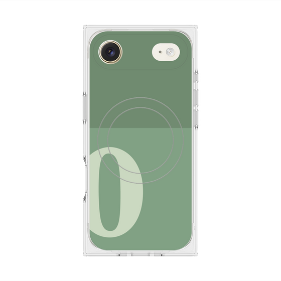 プレミアムスクエアケース with MagSafe［ オリジナル - initial two tone - O green ］
