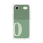 プレミアムスクエアケース with MagSafe［ オリジナル - initial two tone - O green ］